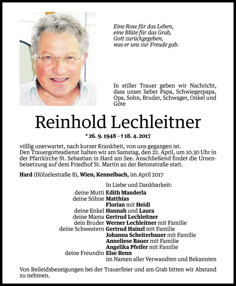 20170422 Reinhold Lechleitner Todesanzeige
