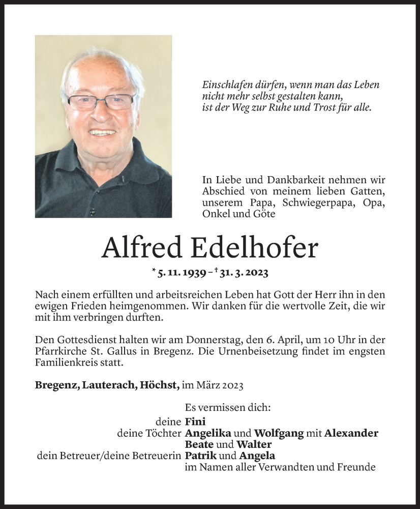 20230406 Alfred Edelhofer Todesanzeige